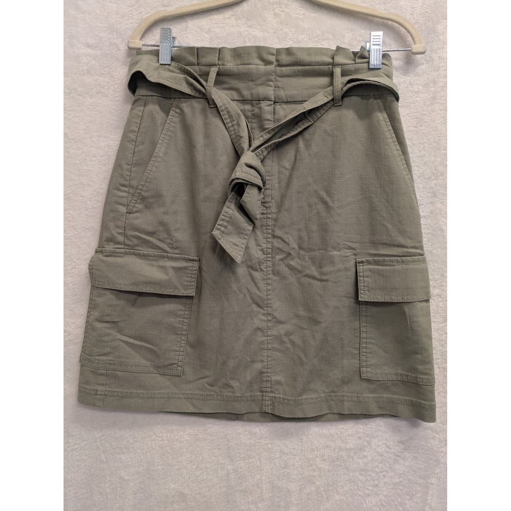LOFT Olive Green Belted Mini Skirt Women's Size 2 Cargo Utility Style